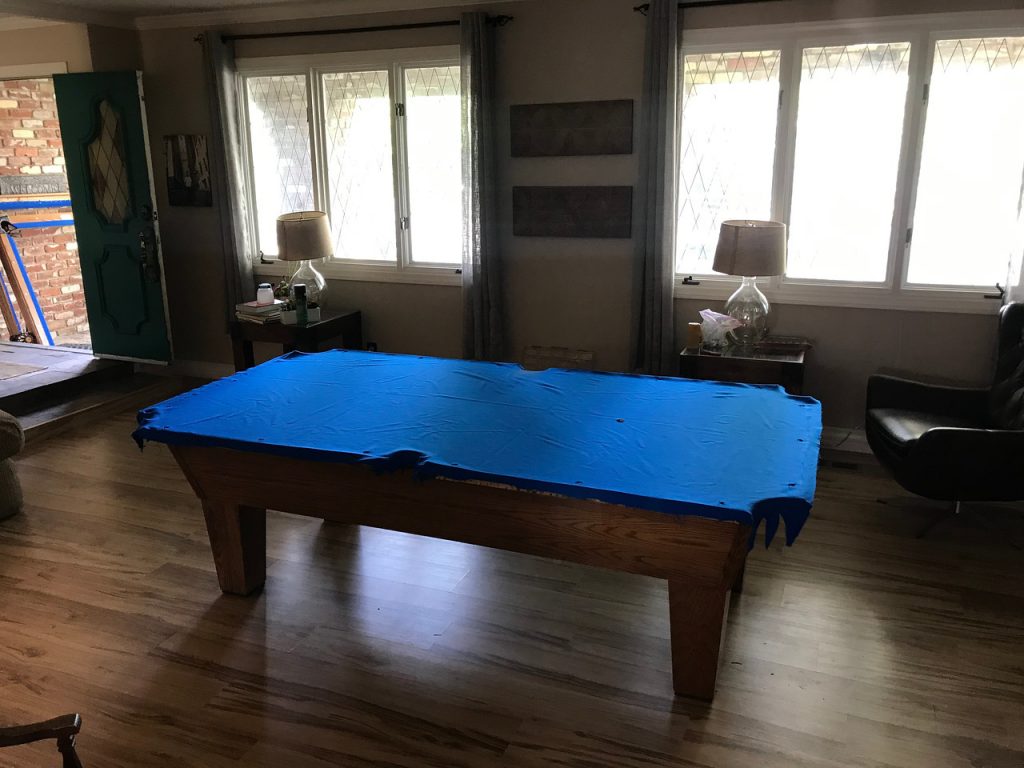 pool table blue felt