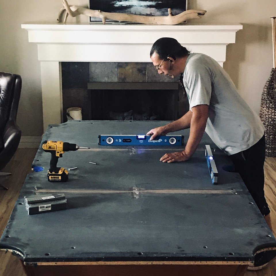 leveling a pool table